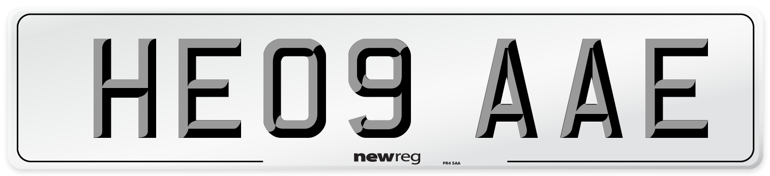 HE09 AAE Number Plate from New Reg